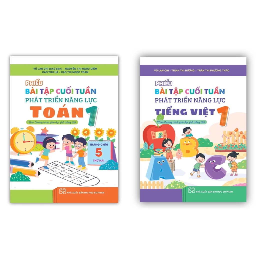 Sách - Combo Phiếu bài tập cuối tuần phát triển năng lực Toán + Tiếng Việt 1 ( Kết Nối )