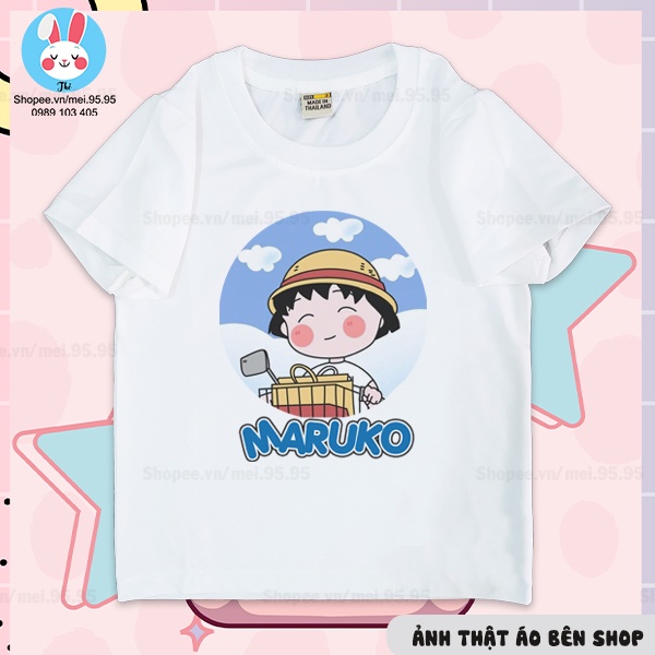Áo thun in hình maruko tay ngắn, Áo cô bé maruko cho bé gái dễ thương
