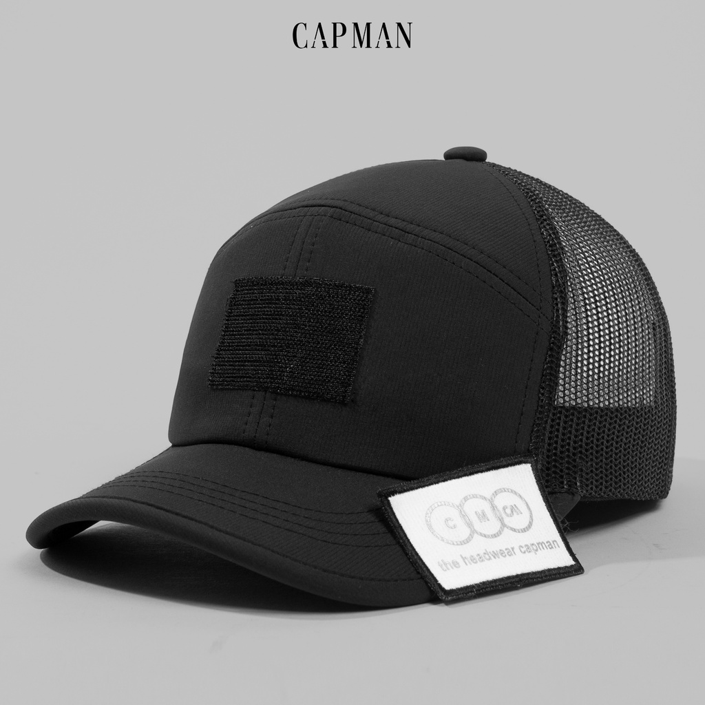 Mũ lưỡi trai CAPMAN dáng thế thao ôm đầu CM22 vải dù phối lưới