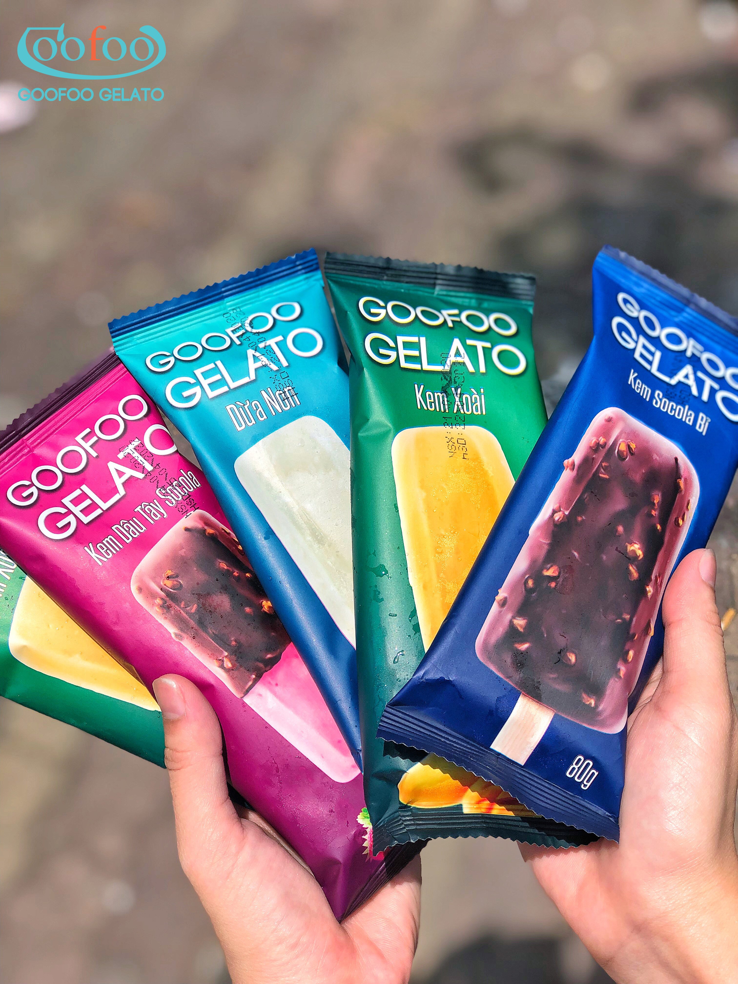 Hộp 8 Cây Kem Que Goofoo Gelato Sản Xuất Theo Công Nghệ Của Ý