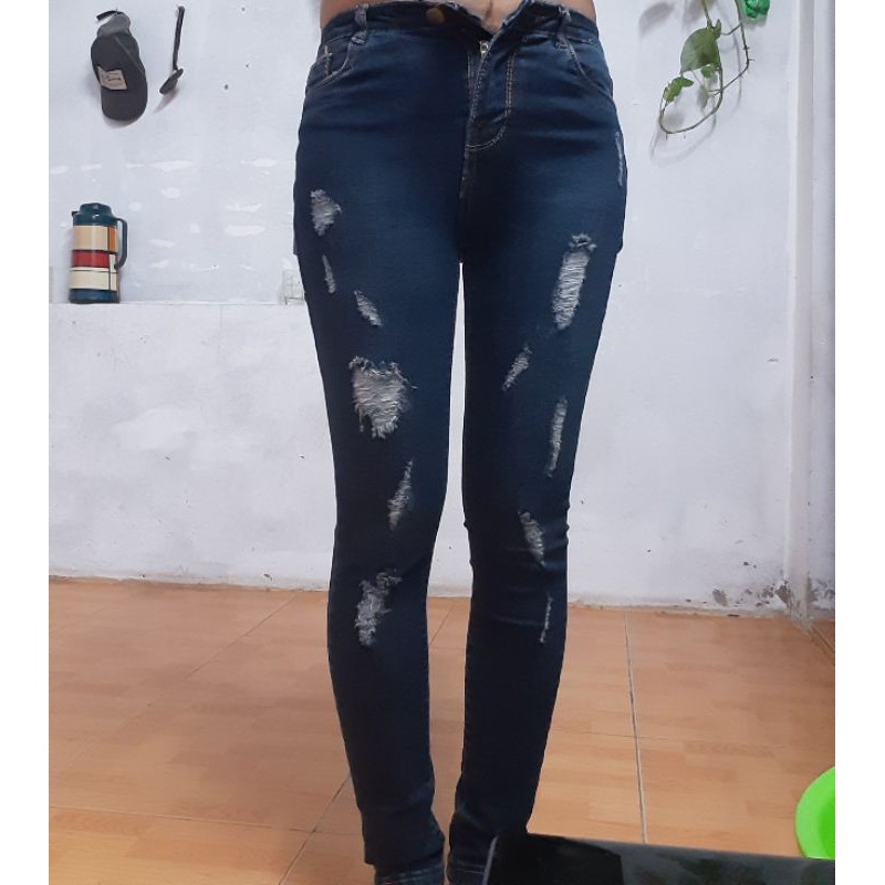 Quần jean nữ cạp cao thời trang dáng bó