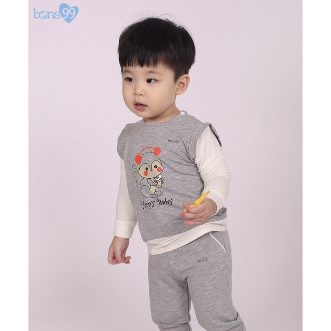 [ Bons99 ] Bộ nỉ Bons dài tay Noel Baby Kings cho bé trai bé gái