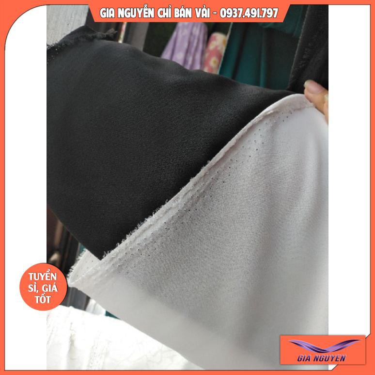 Vải Tằm Ý-Vải mềm cao cấp-Có độ xuyên thấu như Voan và co giãn nhẹ-May được nhiều kiểu trang phục-Hai màu trắng đen