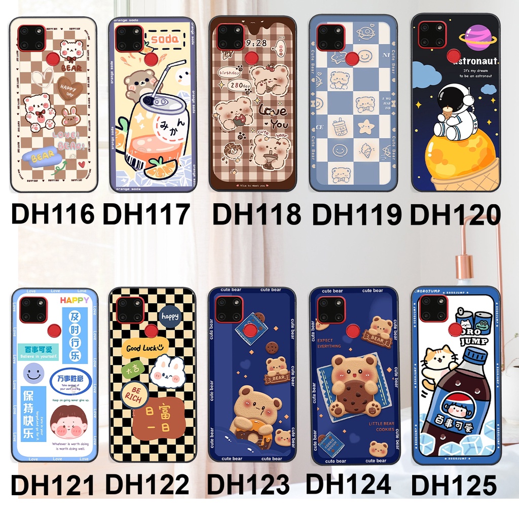 Ốp lưng Realme C12 in hình 3D GẤU cute be@r, soda, happy day cực hot ,thời thượng