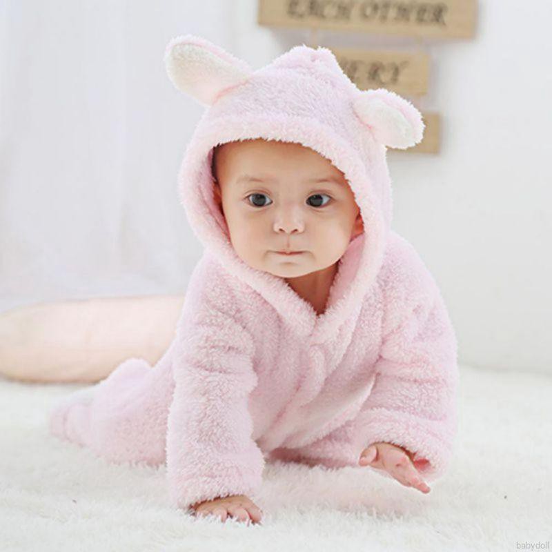 Bộ Áo Liền Quần Giữ Ấm Đáng Yêu Cho Bé