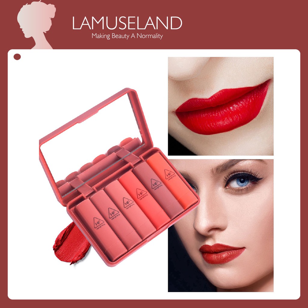 Bộ 6 Son Môi LAMUSELAND 9081 Dưỡng Ẩm Lâu Trôi 93g | BigBuy360 - bigbuy360.vn