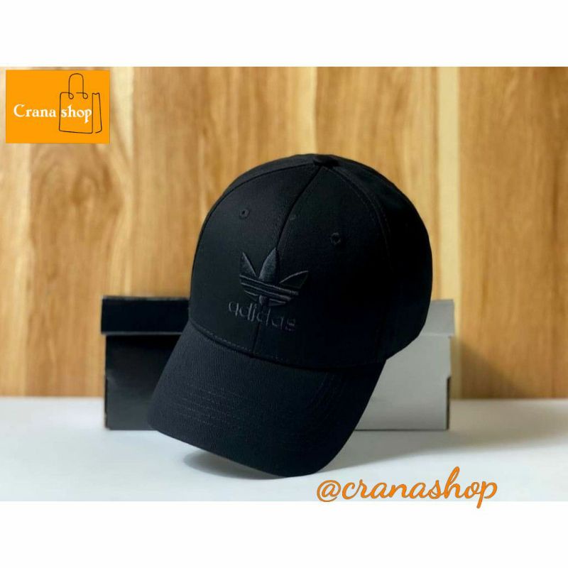 Nón lưỡi trai adidas xuất khẩu, mũ nón nam nữ màu đen logo thêu cực ôm đầu cá tinh full hộp