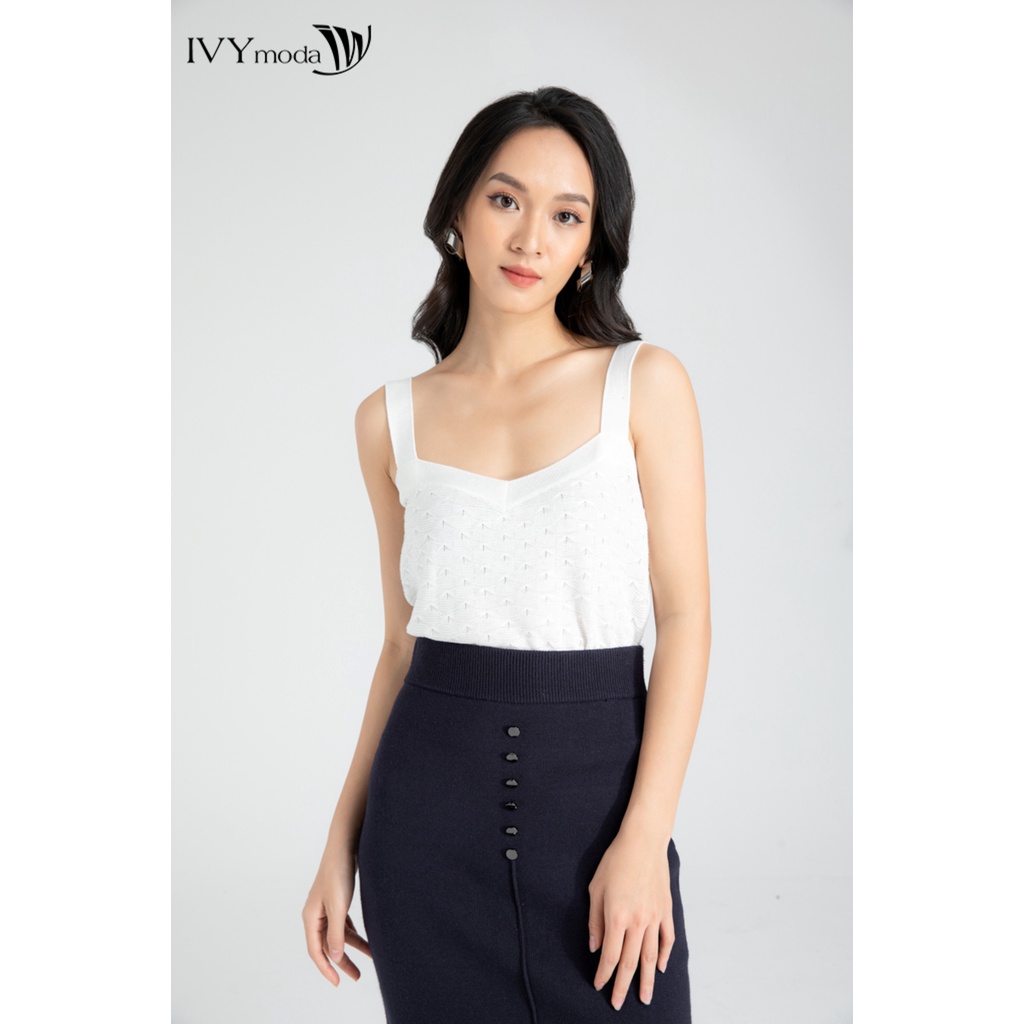 Áo len 2 dây thêu họa tiết IVY moda MS 12B7950