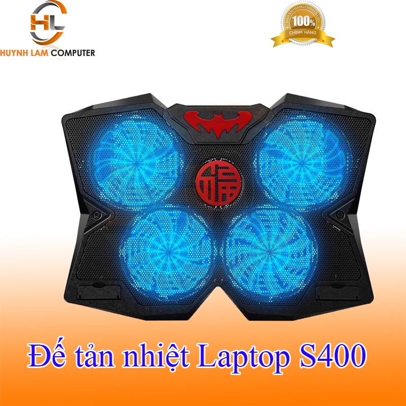 Đế Tản Nhiệt Laptop Cooling Pad S400 ( 4 FAN ) có led - Hàng chính hãng