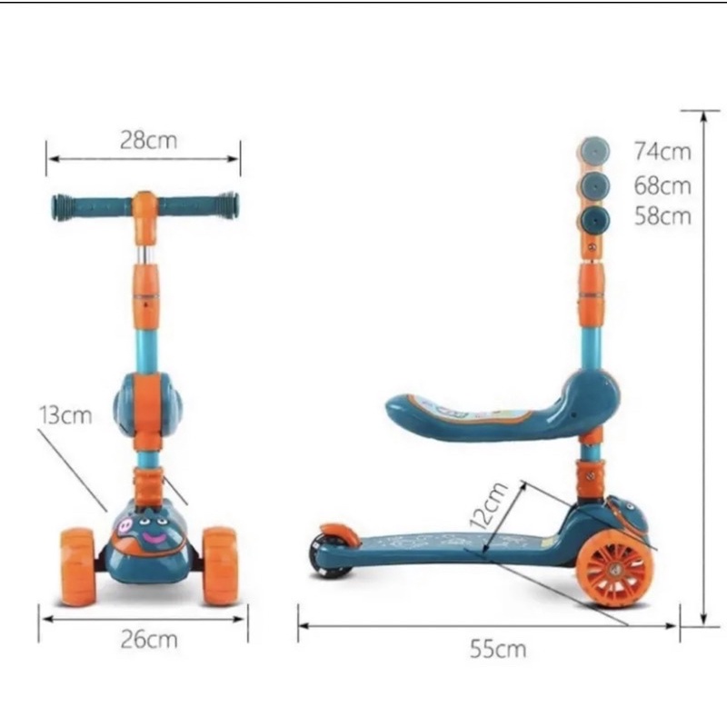 Xe trượt Scotter 3 trong 1 cho bé_có yên_có nhạc_có đèn