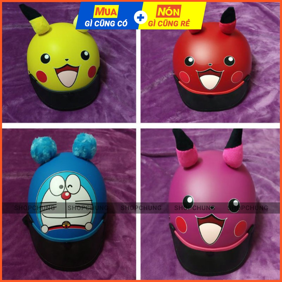 Mũ Bảo Hiểm hình Pikachu dễ thương Trẻ Em 3-10 Tuổi