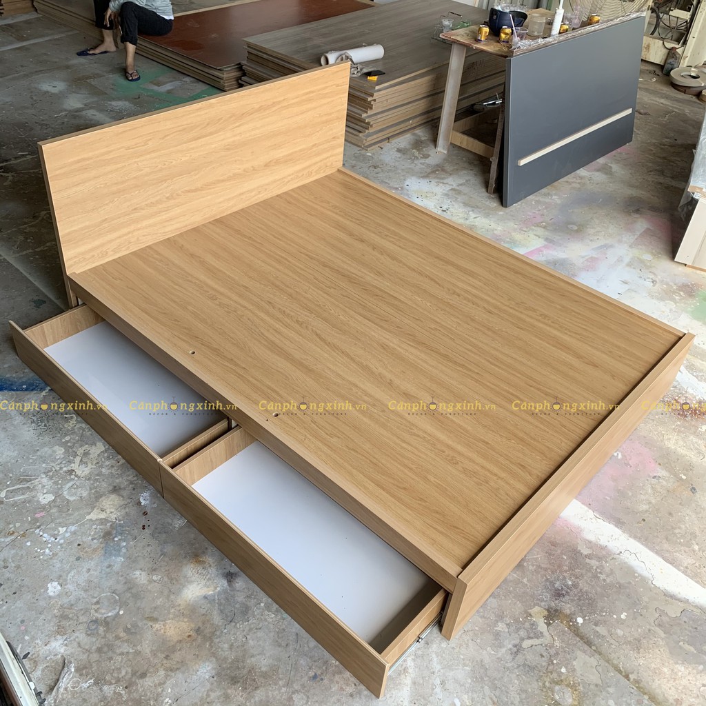 Giường ngủ gỗ MDF 2 hộc kéo full giường CPX-G41