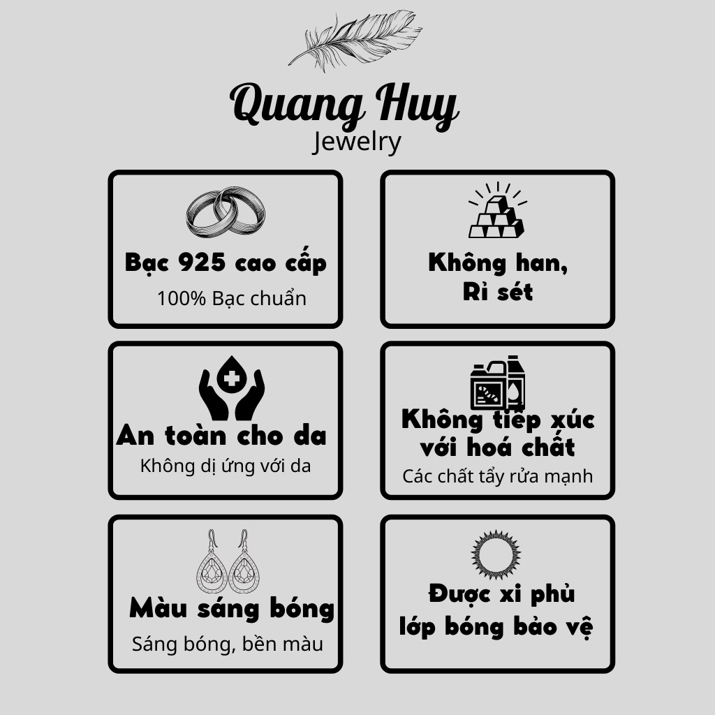 Chuông bạc ta 925 cao cấp 6mm, 8mm, 10mm GẤU SILVER - G0050