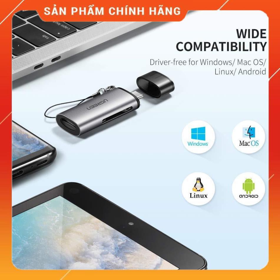 [CHÍNH HÃNG] Đầu đọc thẻ SD/TF cắm điện thoại cổng USB Type C Ugreen 50704 Bảo hành 18 tháng