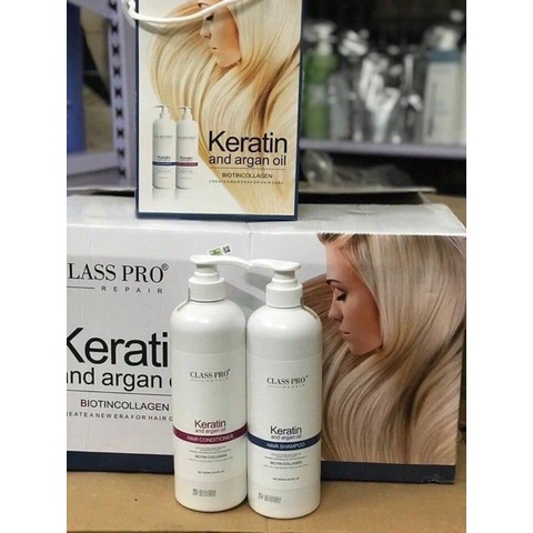Dầu gội xả KERATIN CLASS PRO 800ML PHỤC HỒI, KÍCH THÍCH MỌC TÓC
