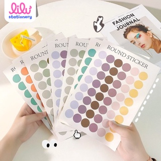Sticker dán sổ dán tường dán điện thoại vintage 48 sticker trang trí sổ tay DIY bullet journal hình chấm tròn nhiều màu