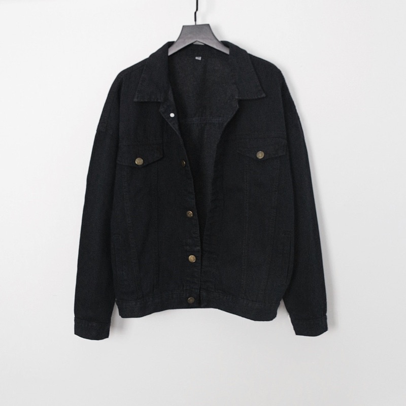 Áo khoác bò đen trơn KPis Clothes màu đẹp dáng rộng unisex nam nữ giảm giá 50%