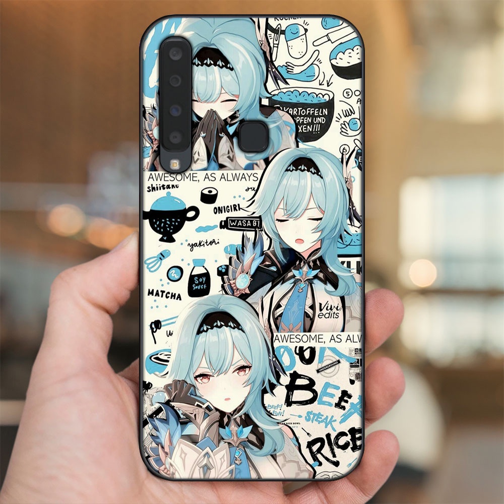 Ốp lưng Samsung A9 2018 viền đen in hình Eula Genshin Impact
