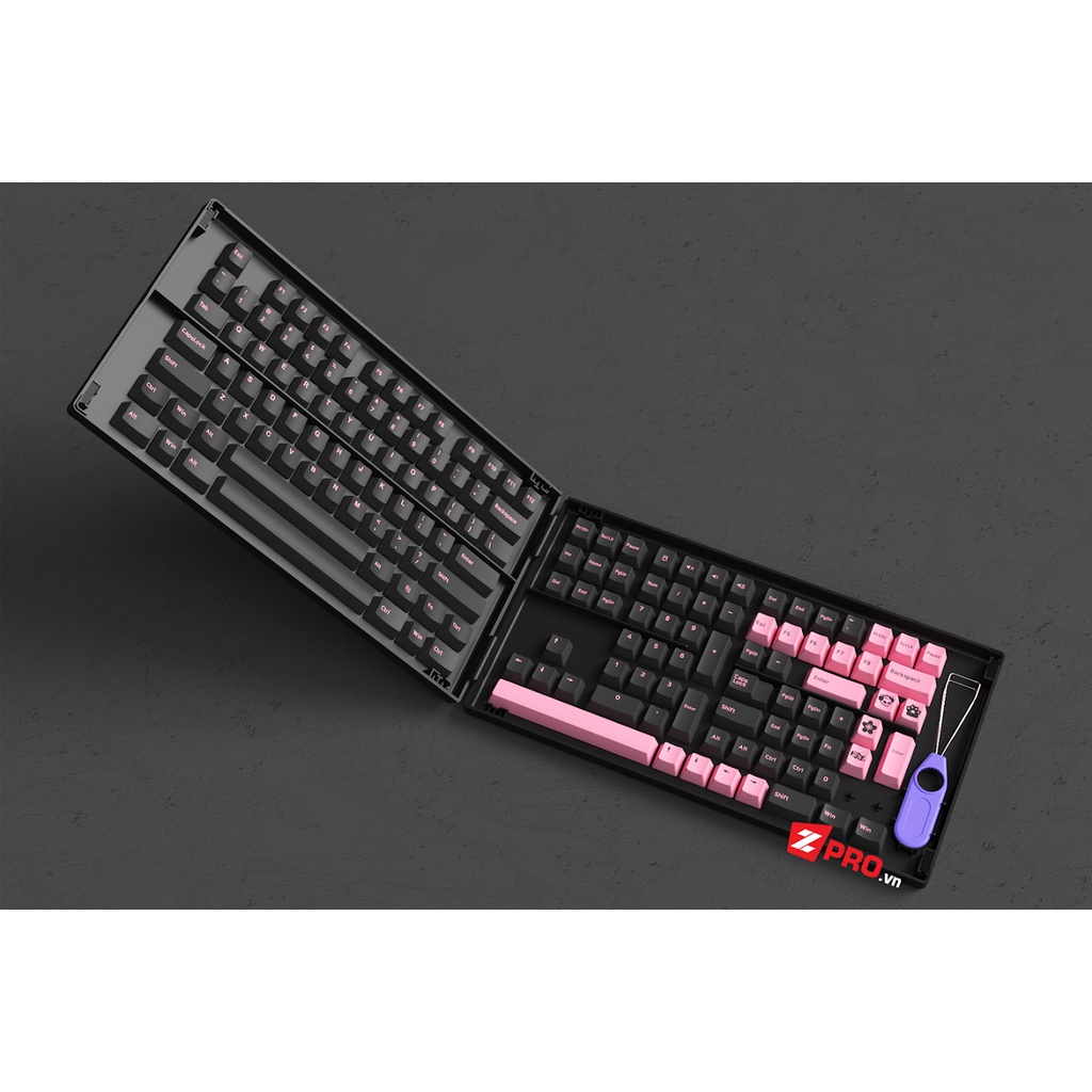 [Mã 44ELSALE2 giảm 7% đơn 300K] Bộ Keycap AKKO Black Pink (Cherry Profile - 229 Keys)