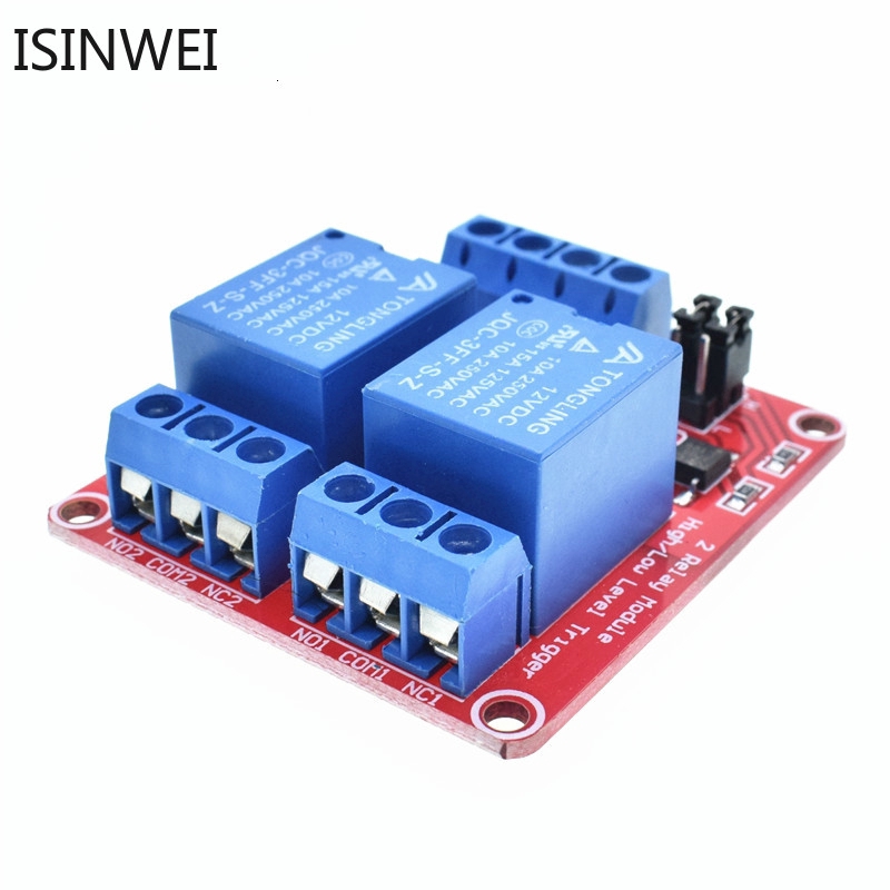 5V 12V 24V 2 Channel Relay Module with Optocoupler Isolation Supports High and Low Level Trigger for Arduino