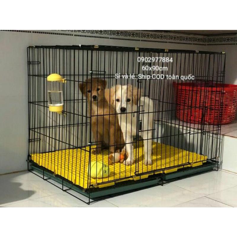 Lồng nuôi chó mèo gấp gọn dành cho chó mèo đến 25 kg-tặng kèm khay vệ sinh