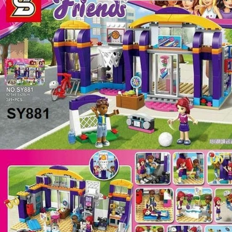 Lắp ráp xếp hình Not Lego Friends 41312,  sy881 : Trung Tâm Thể Thao bóng rổ Heartlake 349+ mảnh