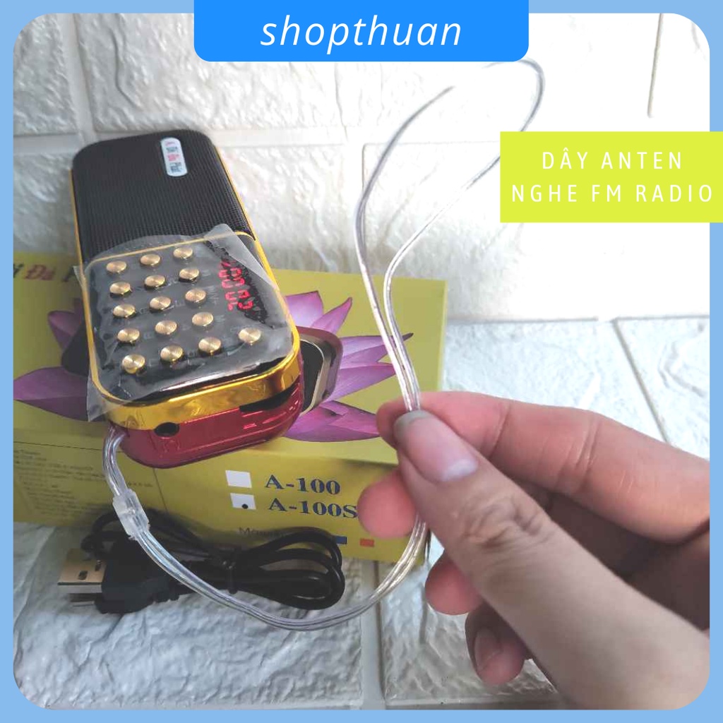 Loa A Di Đà Phật A-100S có đèn pin, 1 pin sạc, nghe thẻ nhớ,USB 2.0, FM Radio, có Jack gắn tai nghe 3.5mm