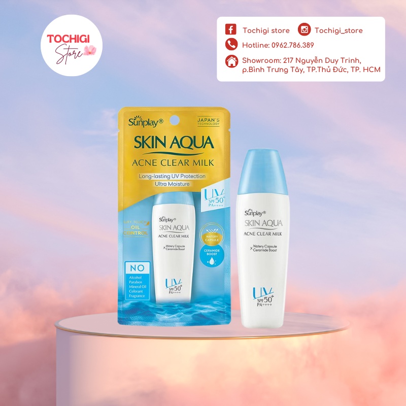 Sữa chống nắng dưỡng da ngừa mụn Sunplay Skin Aqua Acne Clear SPF 50+ PA++++ 25g
