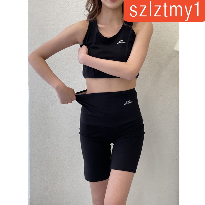 Bộ áo croptop ngắn và quần bó ép mồ hôi giúp giảm cân đốt cháy mỡ thừa dành cho bạn nữ | BigBuy360 - bigbuy360.vn