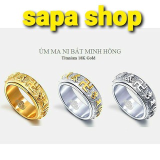 Nhẫn Soay Khắc thần chú Án Ma Ni Bát Minh Hồng