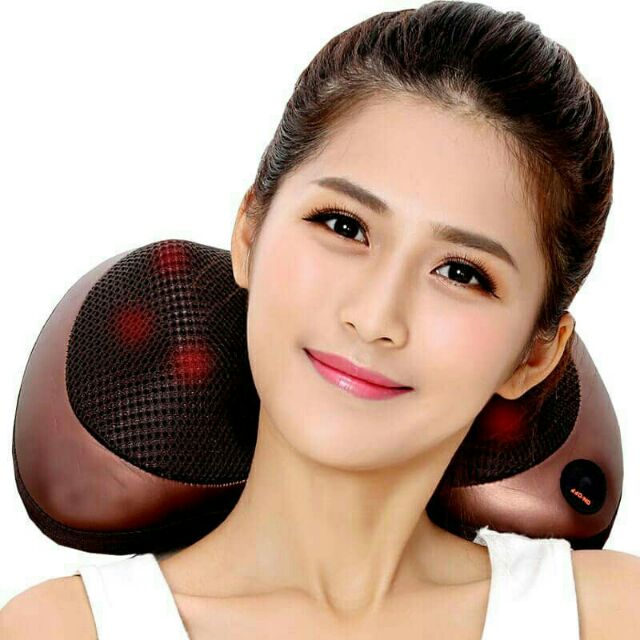 Gối massage hồng ngoại 8 bi 2 chiều nhập khẩu Nhật Bản mẫu mới nhất 2023