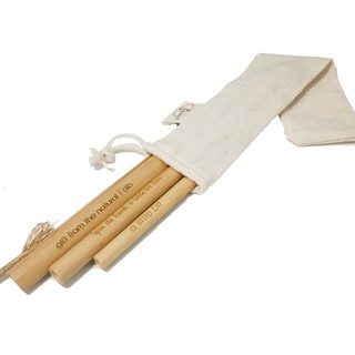 Combo 3 Ống Hút Tre kèm Cọ Rửa và Túi Đựng - Trắng - A Little Bit
