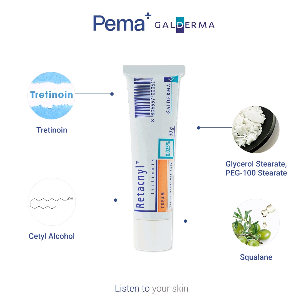 Kem Giảm Mụn, Chống Lão Hóa Da Retacnyl Tretinoin Cream (0.025%- 0.05%) 30g - BS Nguyễn Đình Trung