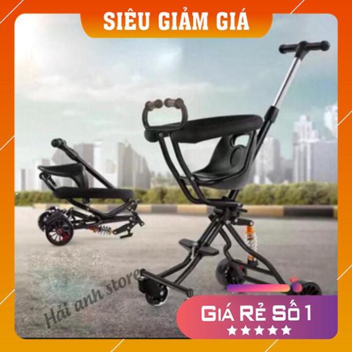 [Free Ship] Xe đẩy du lịch gấp gọn 2 chiều 4 bánh cho bé