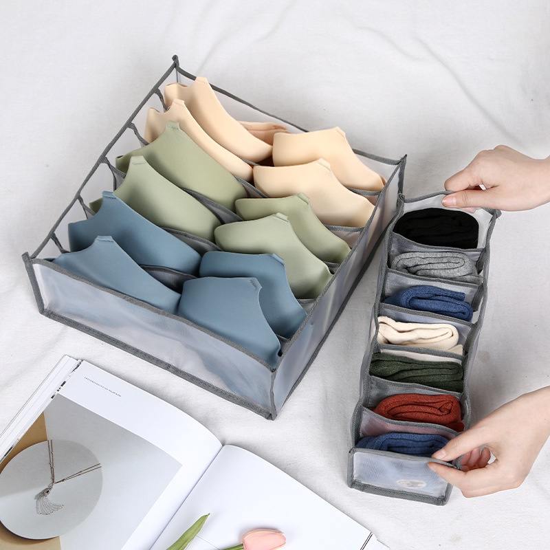 Túi vải đựng quần áo chia ngăn quần áo đồ lót đa năng tiện lợi - HaSong