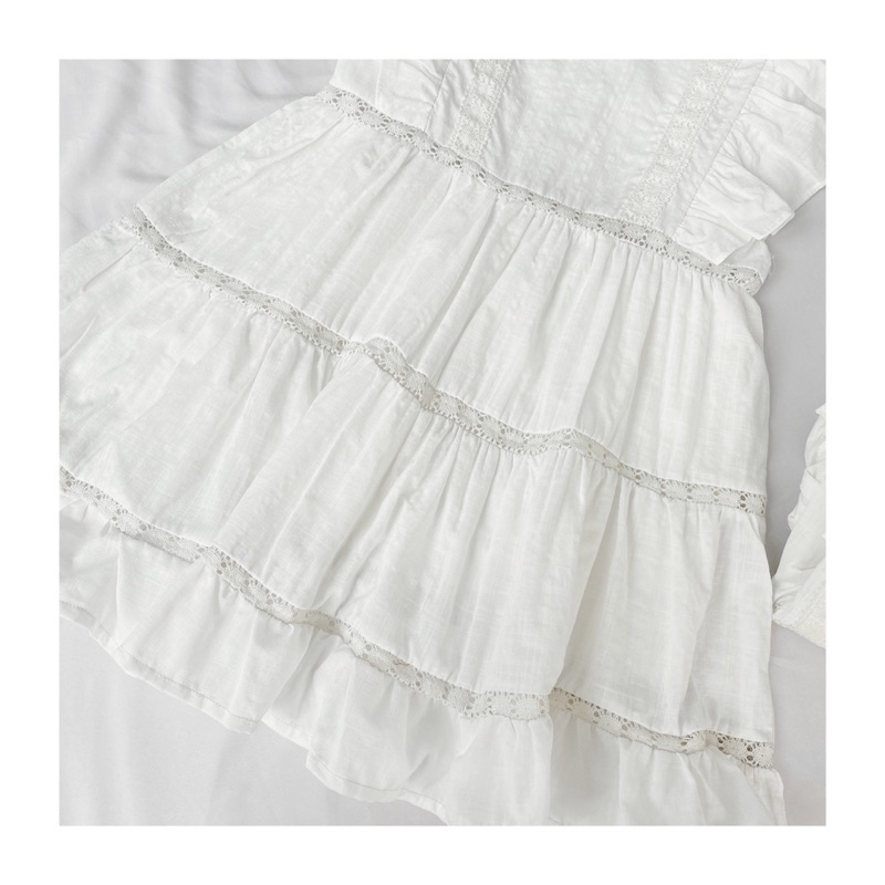 ẢNH THẬT- VÁY NEXT PHỐI REN 3 TẦNG BÈO VAI