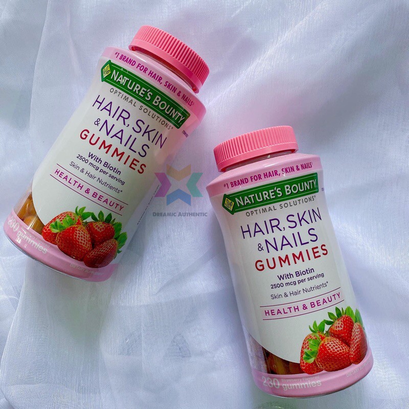 Kẹo Dẻo Nature's Bounty Hair, Skin & Nails Gummies Làm Đẹp Da, Tóc