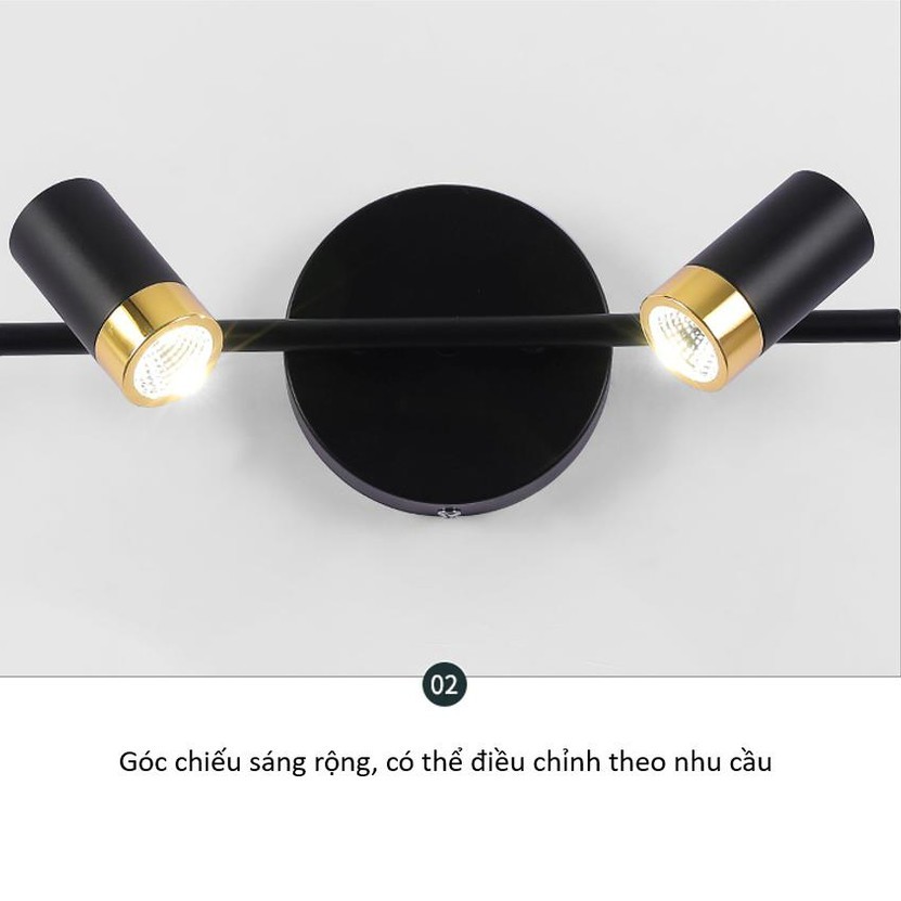Đèn soi tranh cao cấp trang trí phòng khách, phòng tắm 6028-BK
