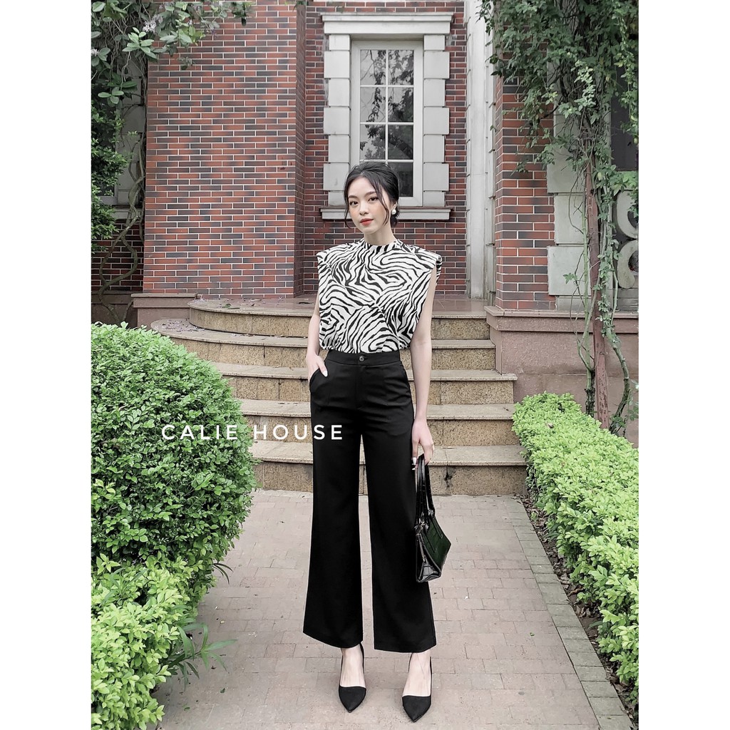 Quần ống rộng suông dáng dài culottes, hàng thiết kế thương hiệu thời trang công sở Calie House Q23 | BigBuy360 - bigbuy360.vn