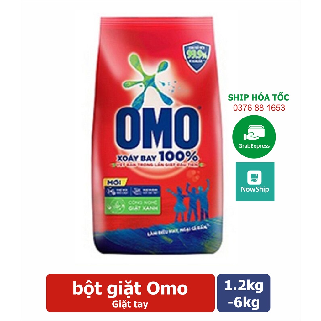 [Hoả Tốc] Bột giặt OMO giặt tay HỆ BỌT THÔNG MINH trọng lượng từ 1.2kg đến 6kg