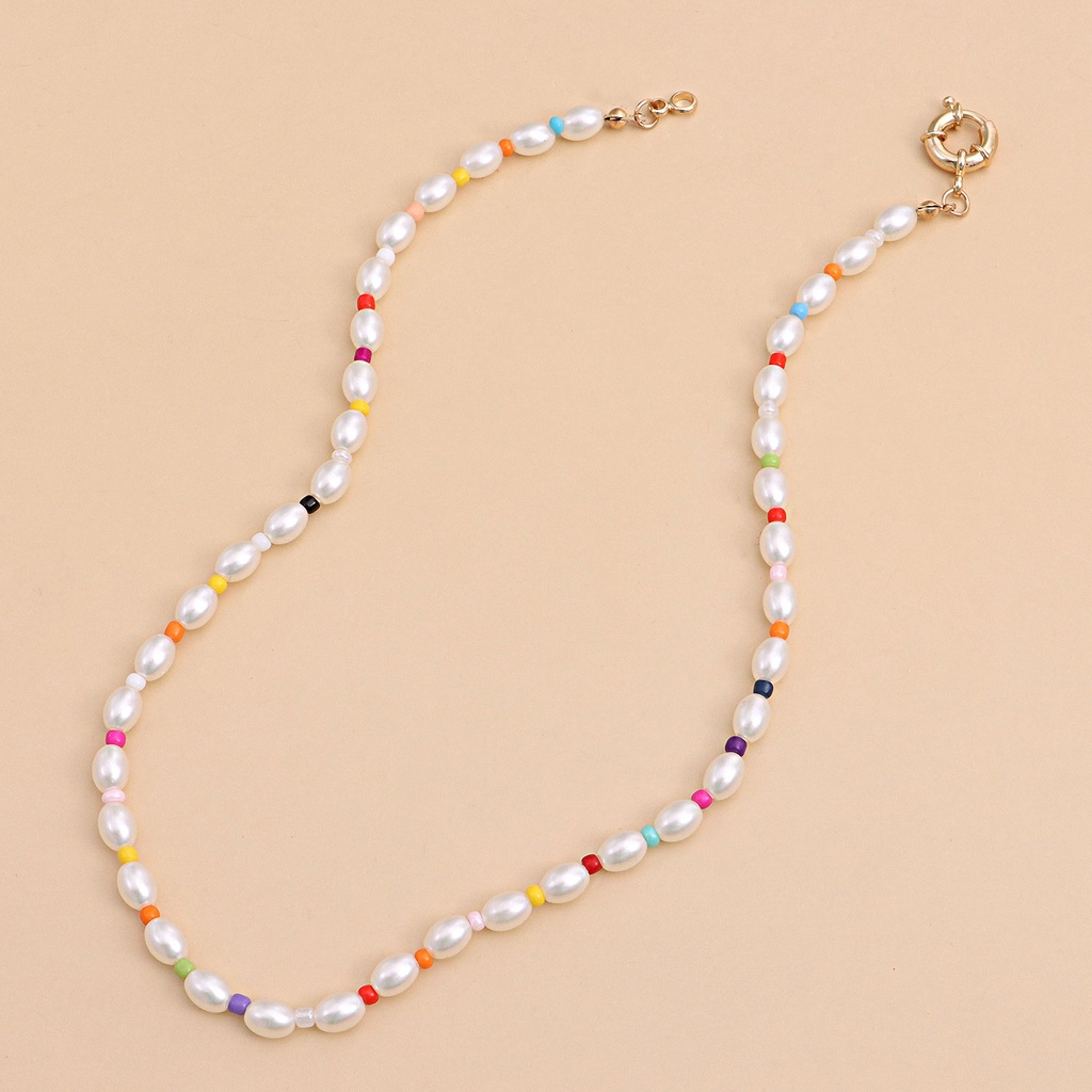 (0306) Vòng Cổ Choker Ngọc Kết Hợp Hạt Nhựa Resin Đơn Giản Sang Trọng Nữ Tính