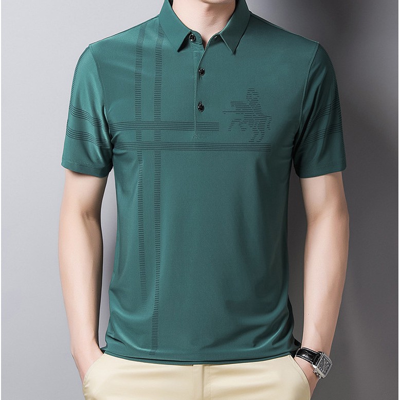 [HOT TREN 2021] Áo Polo Nam Họa Tiết Ngựa Đấu - Không Nhăn - Xanh | BigBuy360 - bigbuy360.vn