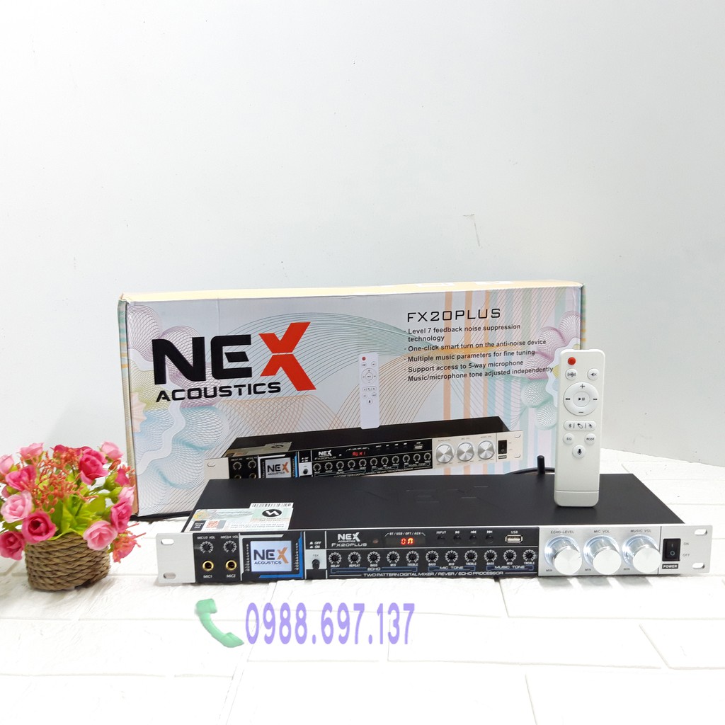 vang chỉnh cơ karaoke NEX FX 20 plus- vang cơ tặng dây canon