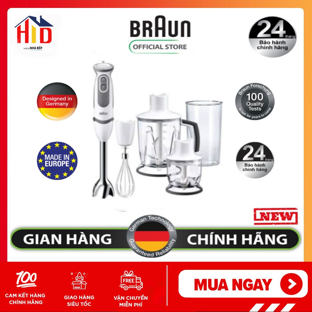 [Mã ELHA22 giảm 6% đơn 300K] [BẢO HÀNH TOÀN QUỐC] MÁY XAY CẦM TAY BRAUN MQ5245