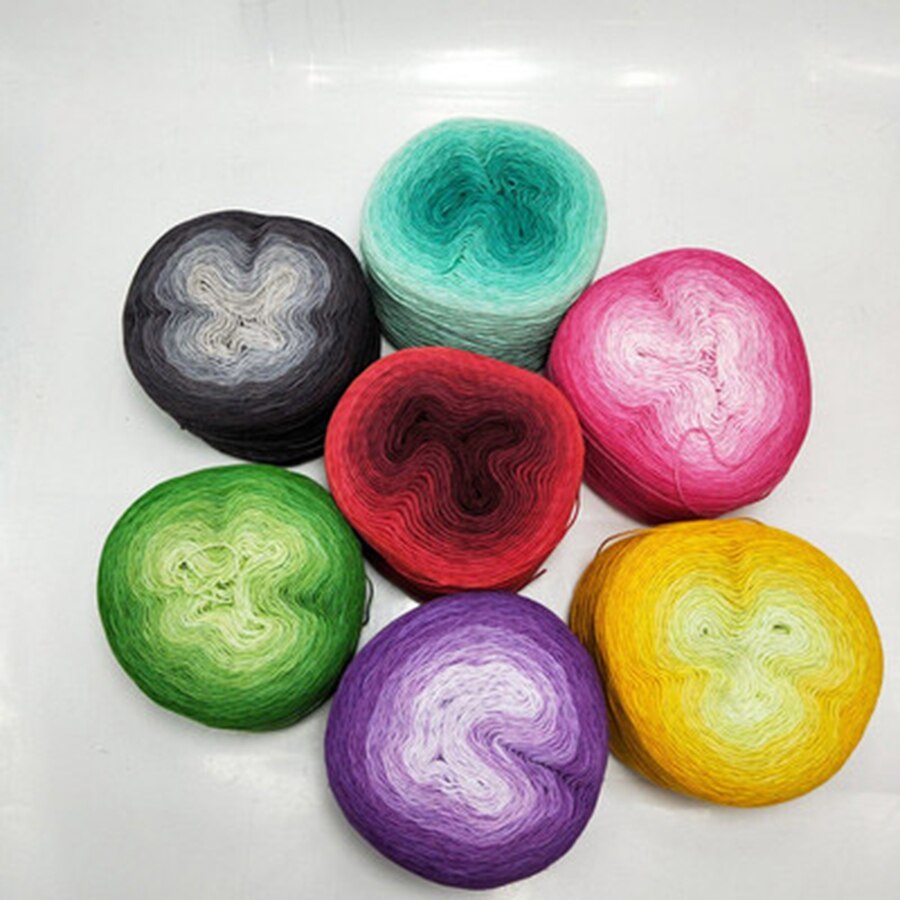 Cuộn Len Sợi Cotton Màu Gradient 1000m 1mm Thời Trang Nhật Hàn