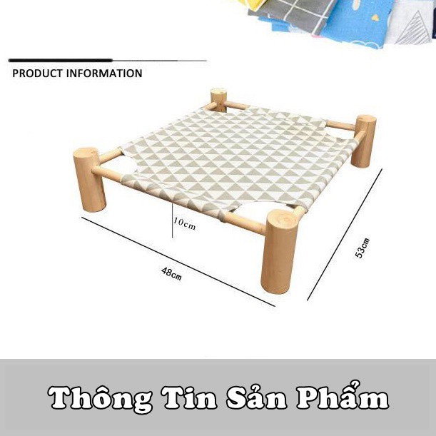 Giường võng gỗ cho chó mèo đẹp trang nhã dễ dàng tháo lắp