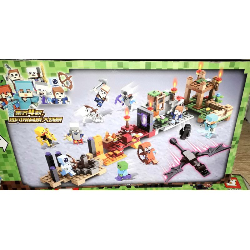 Lắp ráp 1 hộp LegoMinecraff My Word 21029 có nhiều chi tiết bằng nhựa ABS