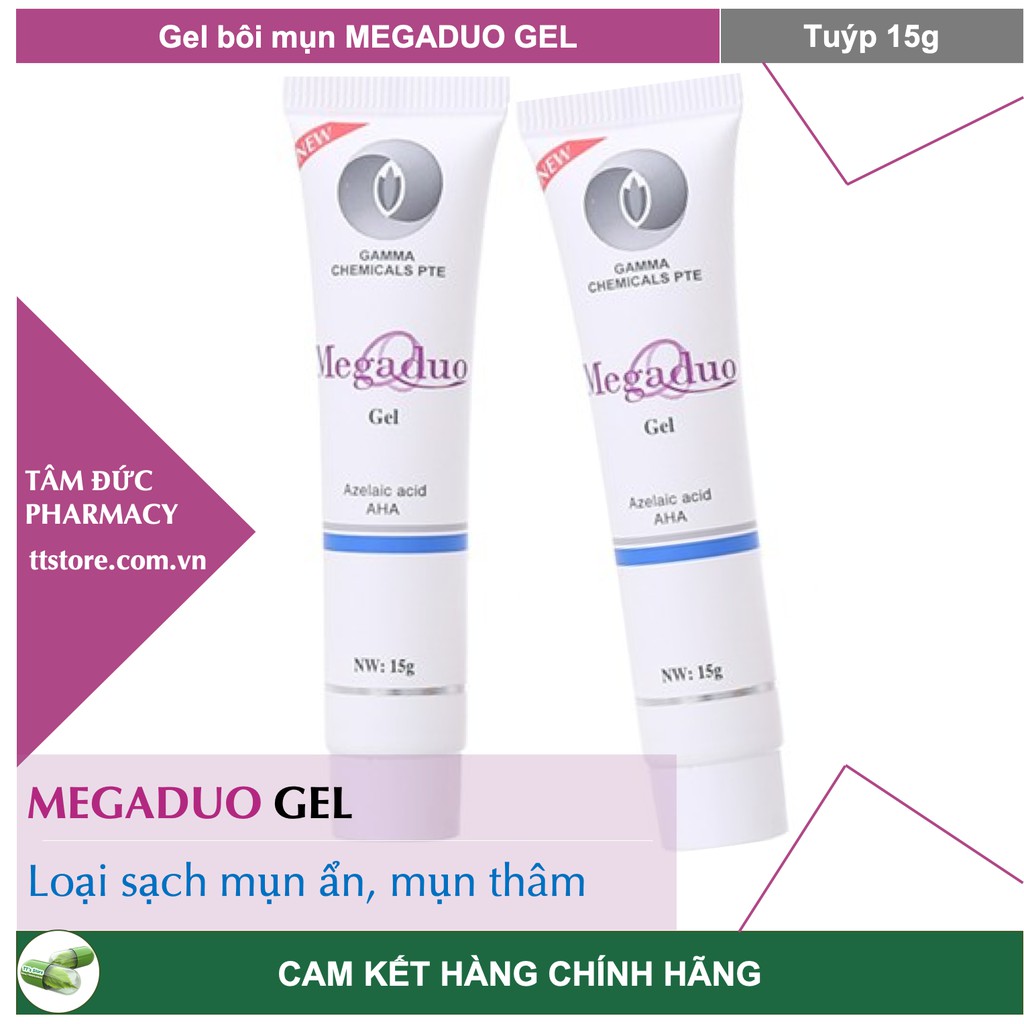 MEGADUO - MEGADUO PLUS [Tuýp 15g] - Gel giảm mụn trứng cá, mụn ẩn, thâm mụn [Mega duo / megadou]