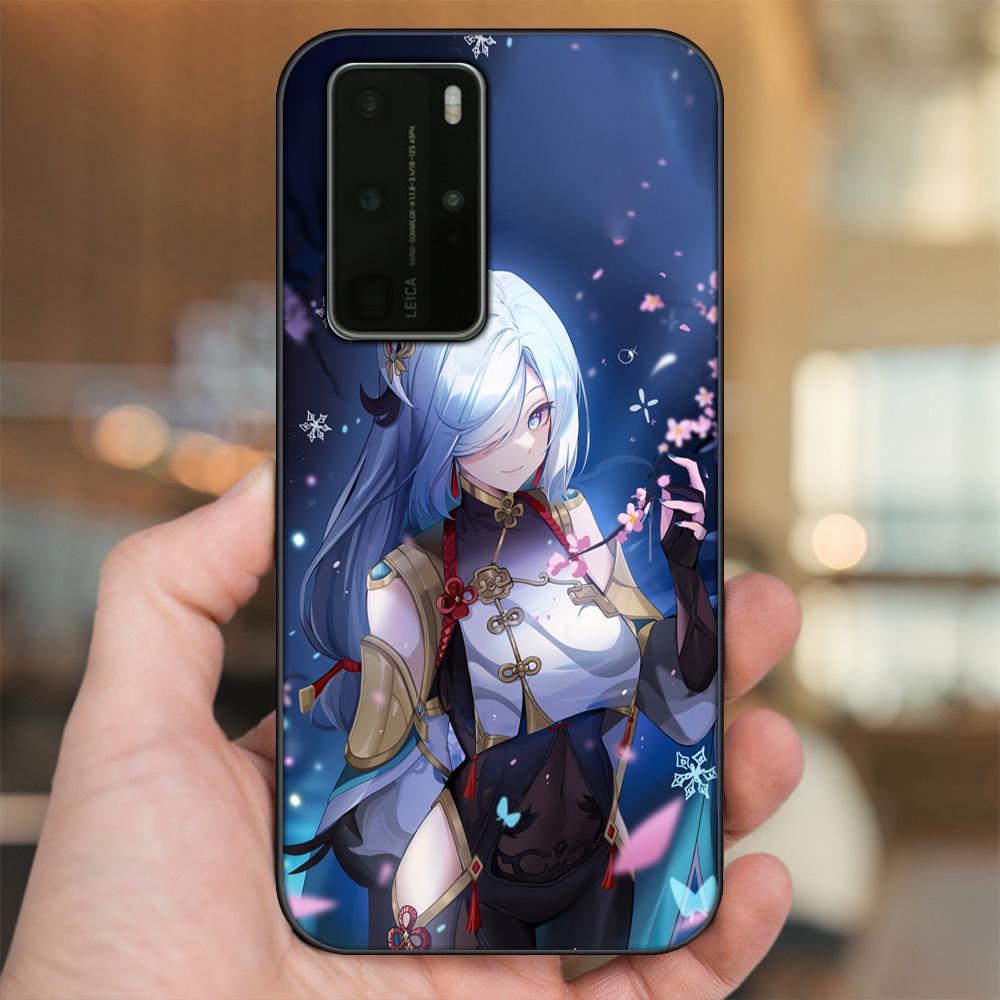 Ốp lưng Huawei P40 Pro viền đen in hình Shenhe Genshin Impact