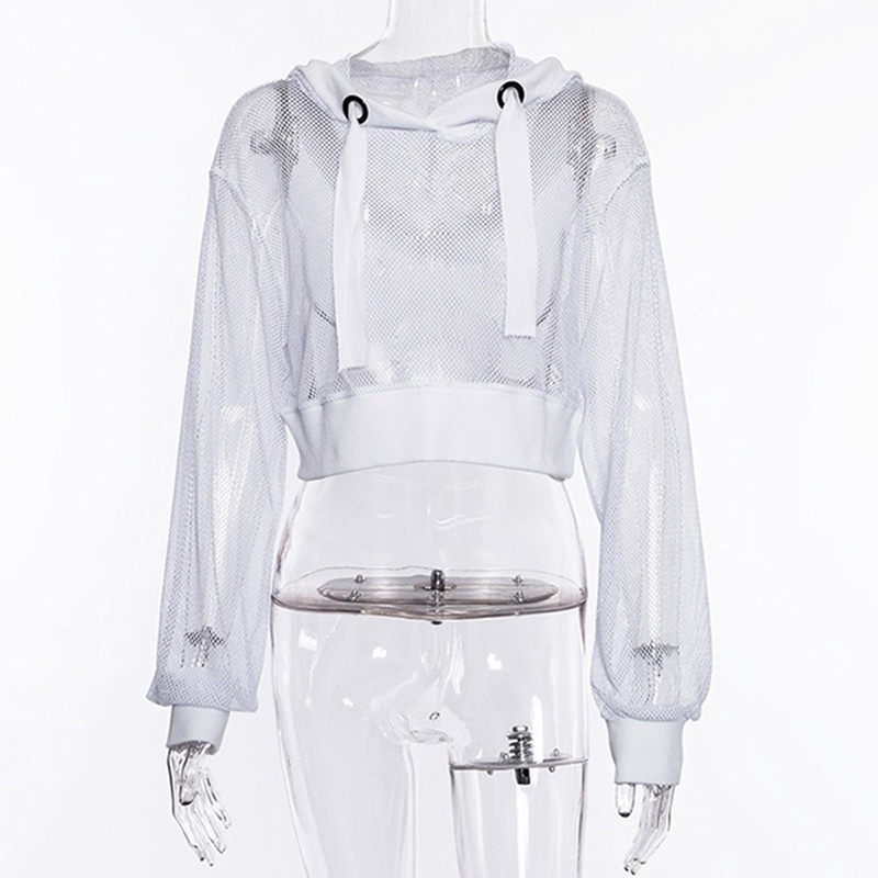 Áo Hoodie Phối Ren Lưới Quyến Rũ Thời Trang Dành Cho Nữ | BigBuy360 - bigbuy360.vn